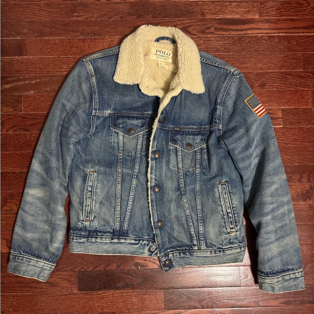Polo Ralph Lauren Light Blue fleece Denim Sherpa trucker Jacket